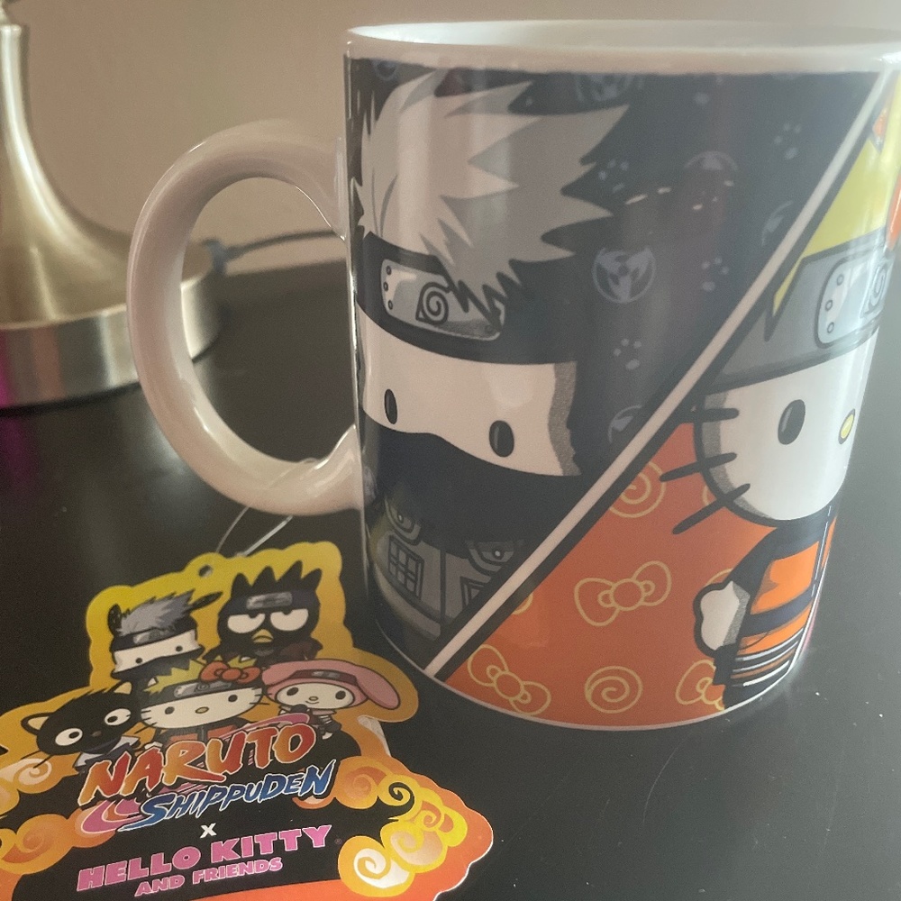 Naruto Shippuden X Hello Kitty glass mug